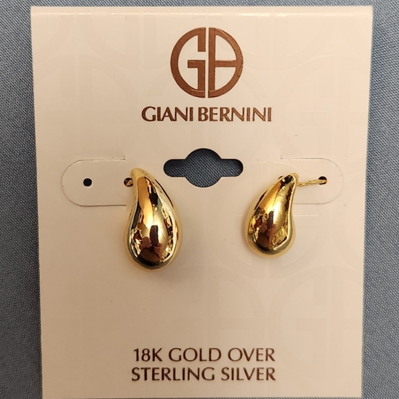 GIANI BERNINI 18K GOLD OVER STERLING SILVER EARRINGS - Picture 1 of 4
